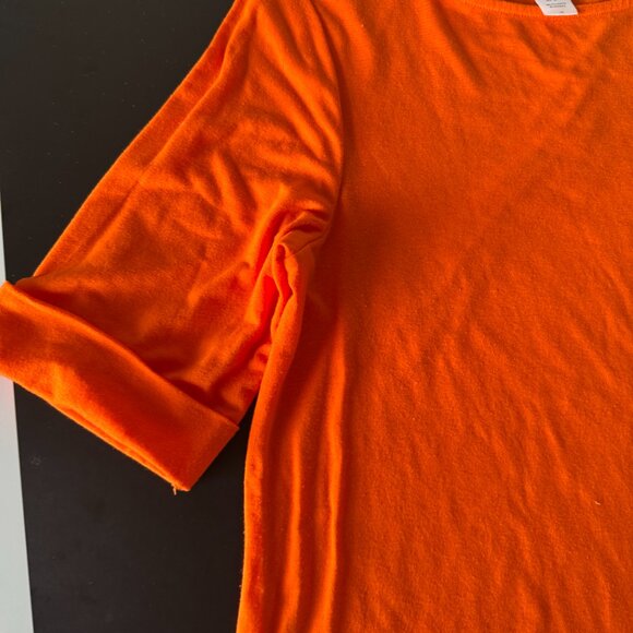 Wearabouts Orange Tunic Top Size M Half Sleeve Stretchy Casual Solid Blouse - Picture 2 of 5
